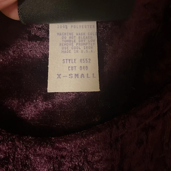Vintage Circle T Western Purple Velvet Long Sleeve Smocked Maxi Dress XS S - Picture 6 of 11